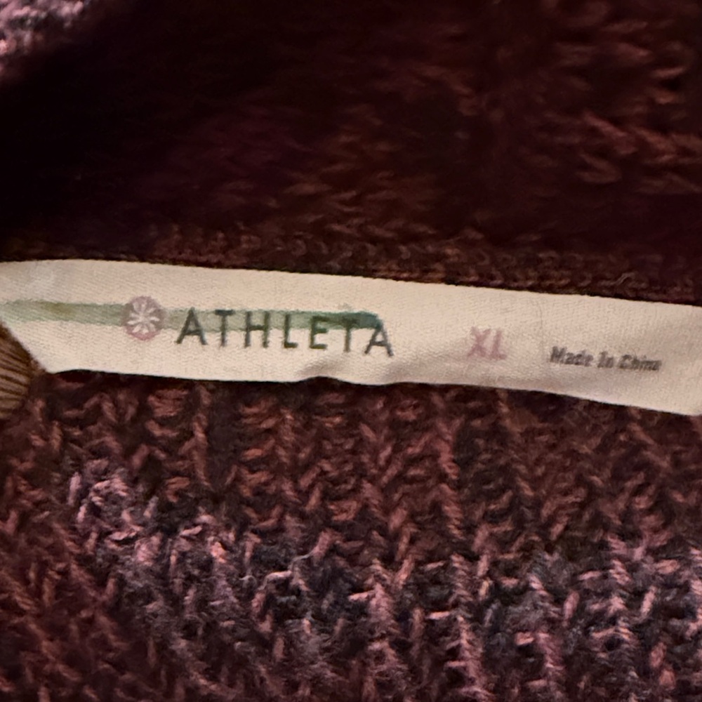 Athleta Burgundy Knit Sweater XL